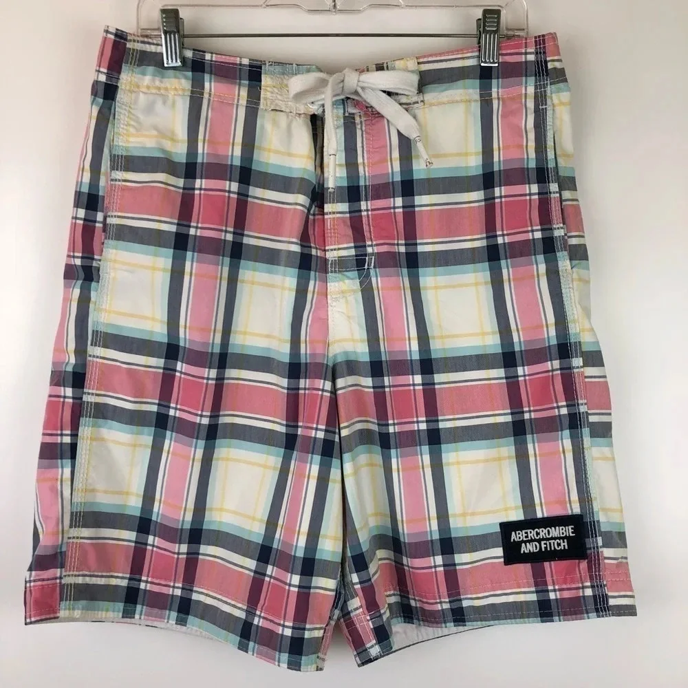Abercrombie & Fitch Plaid‎ Mesh Lined Board Shorts